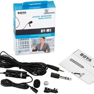 BOYA by M1 Lavalier Microphone for Smartphones Canon Nikon DSLR Cameras Camcorders Audio Recorder PC