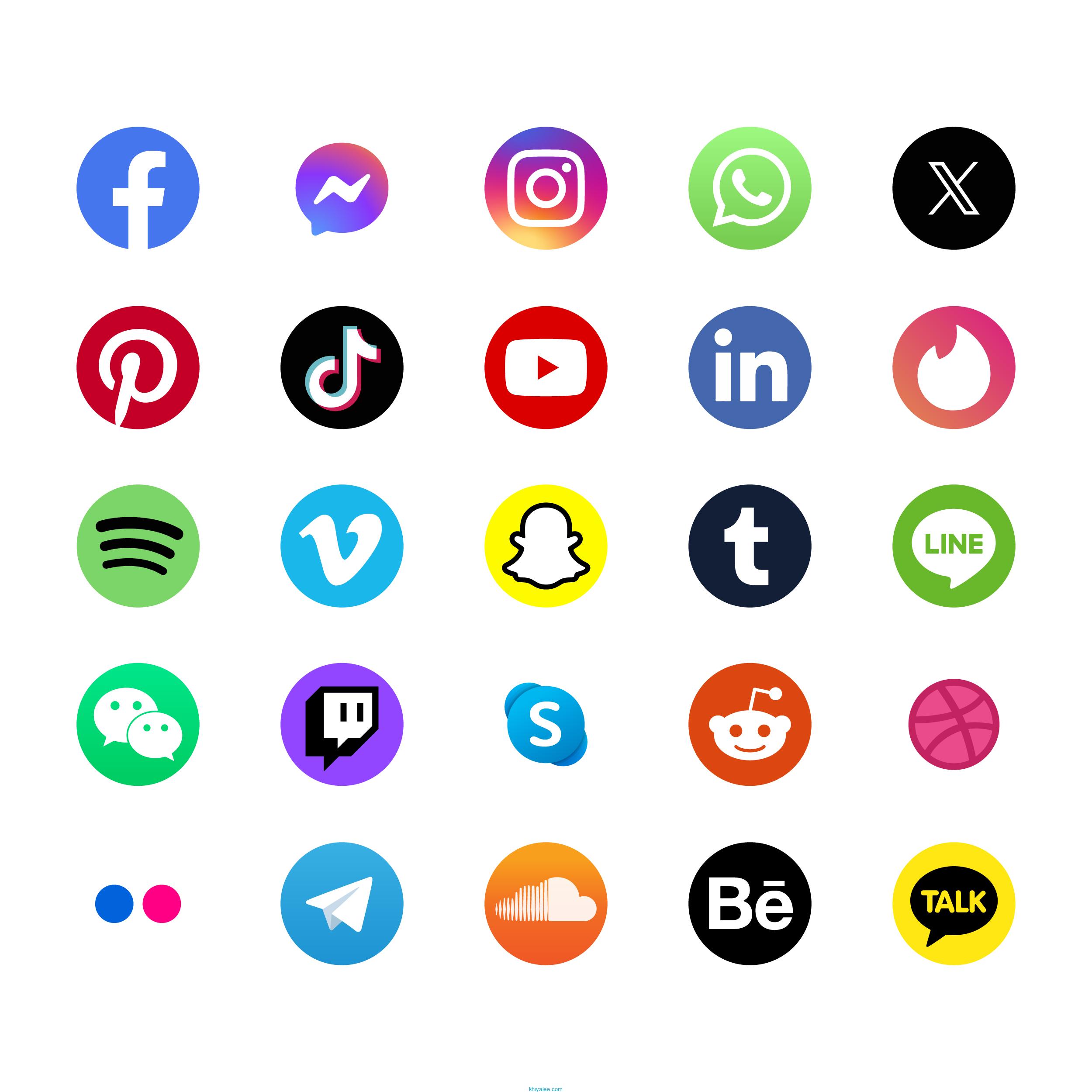 Round Social Media Icons | Khiyalee