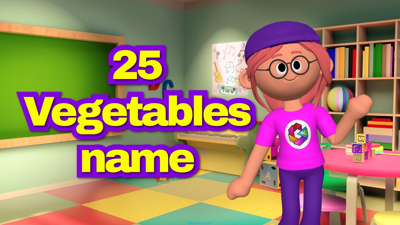 Learn 25 Vegetable Names in English Kids Fun Learning