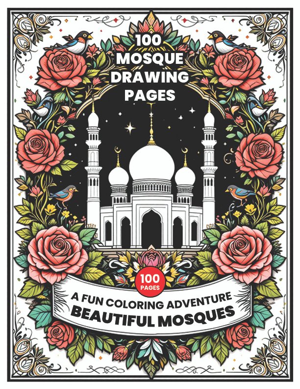 "Mosque Coloring pages" with 100 "mosque drawing" ideas