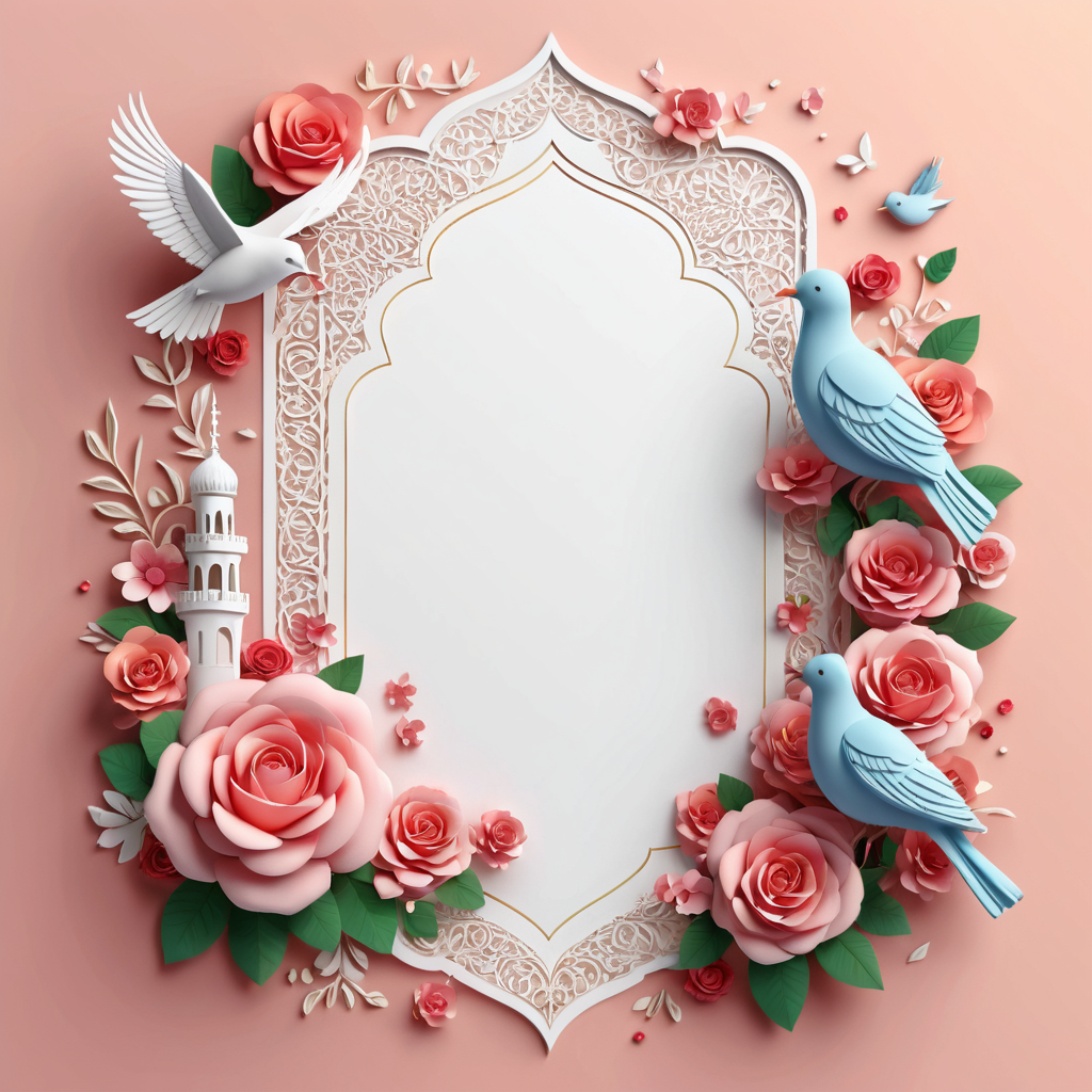 Free Islamic frames for Muslim wedding card templates