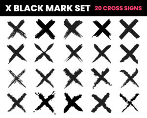 Home 4 Brush Stroke X Mark SVG Bundle 20 Cross Sign Clipart