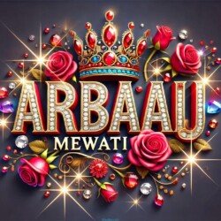 3d name art with diamoned gems and king crown of indian Tohid Khan and ArbaaJ Mewati