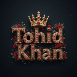 Crafting 3D Name Letter AI Images Free with Bing AI Image Generator with Free 300+ Prompts 7 3d name art with diamoned gems and king crown of indian Tohid Khan and ArbaaJ Mewati