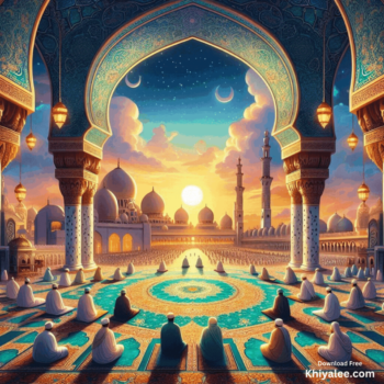 Jumma Mubarak Gif Beautiful islamic mosque Spiritual Divine Friday masjid animated prayer digital art