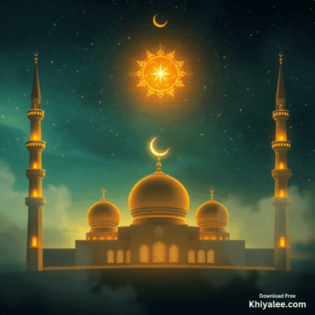 Jumma Mubarak Gif Beautiful islamic mosque Spiritual Divine Friday masjid animated digital art