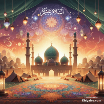 Jumma Mubarak Gif Beautiful islamic mosque Spiritual Divine Friday masjid animated digital art