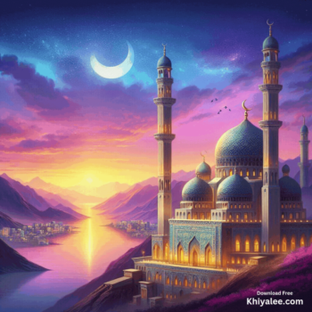 Jumma Mubarak Gif Beautiful islamic mosque Spiritual Divine Friday animated digital art