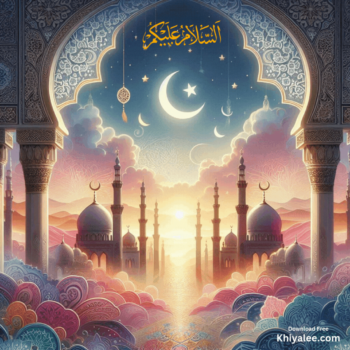 Jumma Mubarak Gif Beautiful islamic mosque Spiritual Divine Friday masjid animated digital art