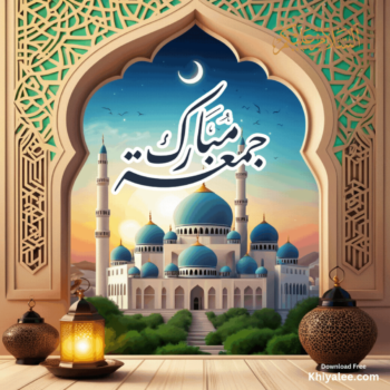 Jumma Mubarak Gif Beautiful islamic mosque Spiritual Divine Friday masjid animated digital art