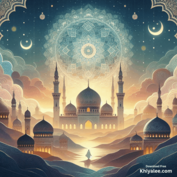 Jumma Mubarak Gif Beautiful islamic mosque Spiritual Divine Friday animated digital art