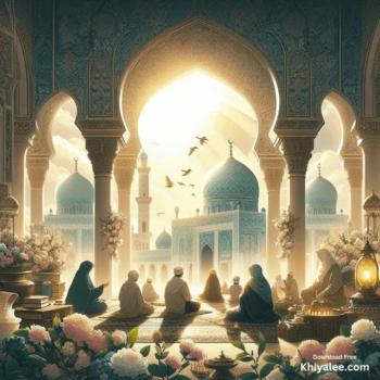 Jumma Mubarak Gif Beautiful islamic mosque Spiritual Divine Friday masjid animated prayer digital art