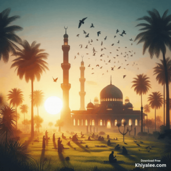 Jumma Mubarak Gif Beautiful islamic mosque Spiritual Divine Friday animated digital art