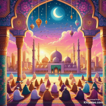 Jumma Mubarak Gif Beautiful islamic mosque Spiritual Divine Friday masjid animated prayer digital art