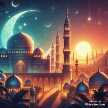 Jumma Mubarak Gif Beautiful islamic mosque Spiritual Divine Friday animated digital art