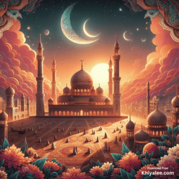 Jumma Mubarak Gif Beautiful islamic mosque Spiritual Divine Friday animated digital art