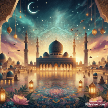 Jumma Mubarak Gif Beautiful islamic mosque Spiritual Divine Friday animated digital art