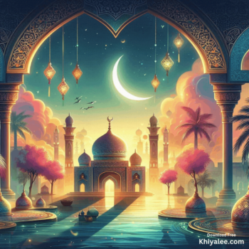 Jumma Mubarak Gif Beautiful islamic mosque Spiritual Divine Friday animated digital art