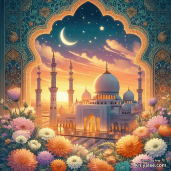 Jumma Mubarak Gif Beautiful islamic mosque Spiritual Divine Friday animated digital art