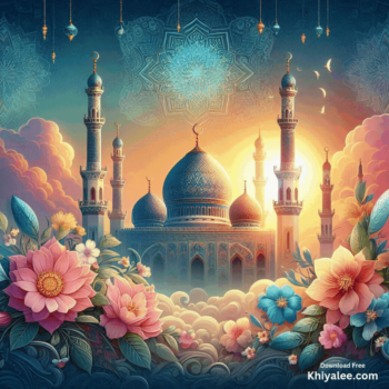 Jumma Mubarak Gif Beautiful islamic mosque Spiritual Divine Friday animated digital art
