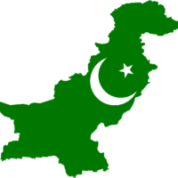 14 agast dp, Pakistan map with moon and start on green background, pakistan map with flag