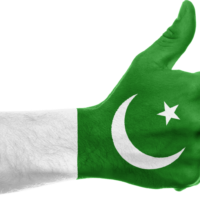 14 agast dp, tumbs up hand with pakistan flag printed