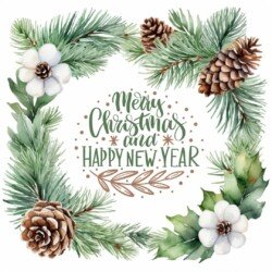 Best Merry Christmas and Happy New Year card wish picture HD free merry xmas images with golden frames and border with red ribbon and beautiful gift box and tree haniging lights and balls 3D elements