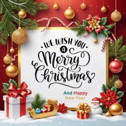Best Merry Christmas and Happy New Year card wish picture HD free merry xmas images