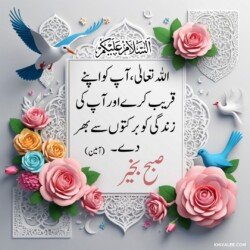 free 3D Dua Good Morning beautiful Islamic HD images with roses and flowers and dove or pigeon birds with mosque and Islamic frames and shapes with birds