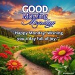 good morning monday blessing images with birds sunflowers and roses and coffee cup with sun and sunlight