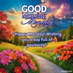 good morning monday blessing images with birds sunflowers and roses and coffee cup with sun and sunlight