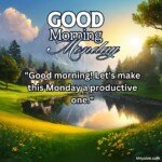 good morning monday blessing images with birds sunflowers and roses and coffee cup with sun and sunlight
