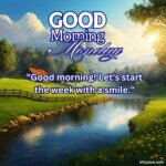 good morning monday blessing images with birds sunflowers and roses and coffee cup with sun and sunlight