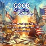 good morning monday blessing american culture and flag images