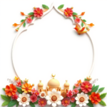 islamic frames for text floral empty shapes 3D emboss blank HD paper borders with ornaments mosque and birds