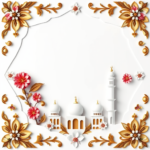 islamic frames for text floral empty shapes 3D emboss blank HD paper decoration borders with ornaments mosque and birds