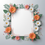 islamic frames for text floral empty shapes 3D emboss blank HD paper decoration borders with ornaments mosque and birds