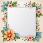 islamic frames for text floral empty shapes 3D emboss blank HD paper decoration borders with ornaments mosque and birds