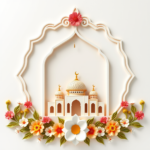 islamic frames for text floral borders with ornaments mosque and birds