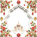 islamic frames for text floral borders with ornaments mosque and birds