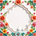 islamic frames for text floral borders with ornaments mosque and birds