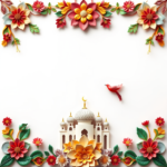 islamic frames for text floral empty blank HD paper borders with ornaments mosque and birds