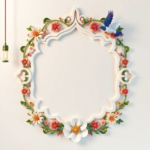 islamic frames for text floral empty blank paper borders with ornaments mosque and birds