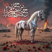 muharram dp kerbala background and ashura background and majlis background zuljanah hd status images, Hussain o mini wa ana minal Hussain calligraphy.