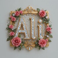 Crafting 3D Name Letter AI Images Free with Bing AI Image Generator with Free 300+ Prompts 167 "Ali" name 3d ART