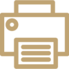 Fax printer golden icon for HTML email Signature