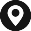 Pin location black Rounded circular icon for html email signature