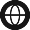 globe world website icon rounded circular black for html email signature