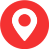 Pin Location red and white icon for HTML Signature
