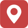 Pin Location red and white icon for HTML Signature